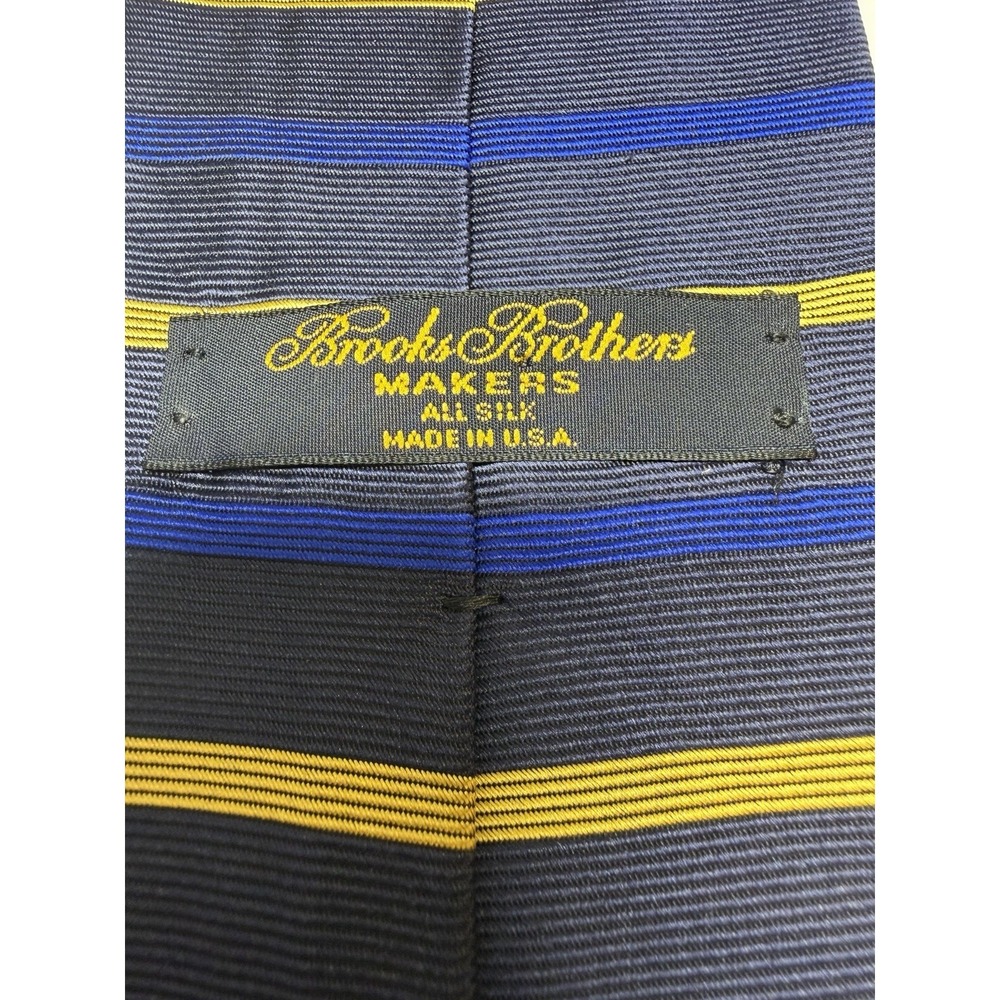 Brooks Brother‎ Blue, Navy, And Yellow Color Tie